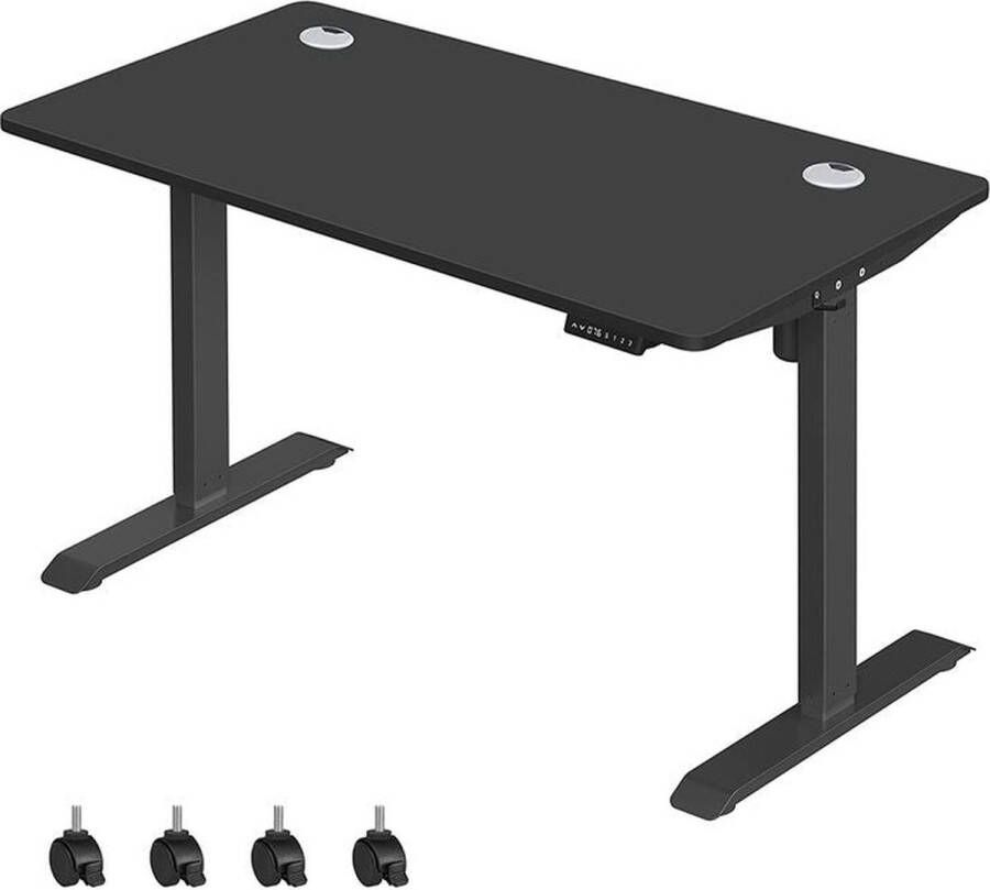 Rootz Living Rootz Desk Elektrisch Hoogteverstelbaar Bureau Elektrische Tafel Dubbele Motor Spaanplaat Staal Zwart 70 x 140 x (73 5-119) cm (D x B x H)