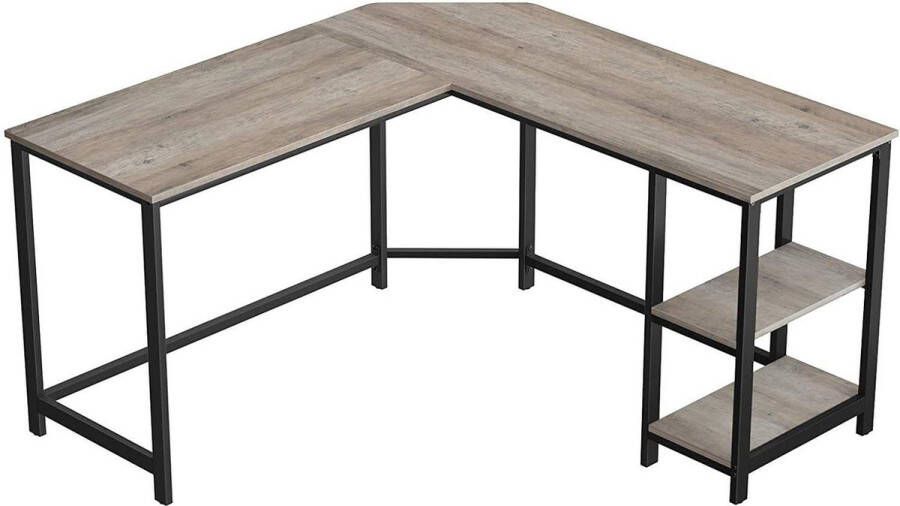 Rootz Living Rootz Desk Werktafel Kantoortafel Bureaus Grijs Zwart 138 x 138 x 75 cm