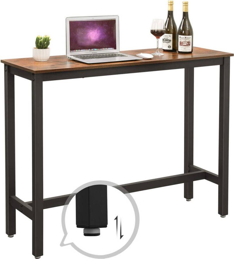 Rootz Living Rootz Desks Bartafel Stevig metalen frame Industrieel design vintage bruin zwart (120 x 40 x 100 cm)
