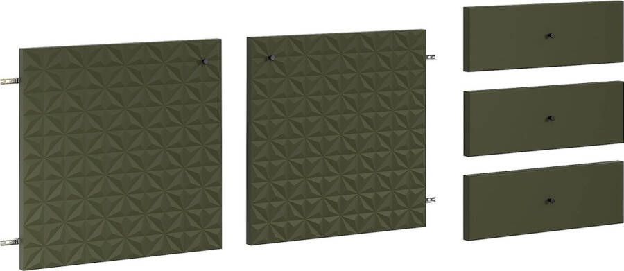 Rootz Living Rootz Deurpanelen Deurcollectie Kastgevel Dressoir Upgrade Meubelfronten Kastdeuren Kamerverfrisser Donkergroen 60x60x2cm & 60x20x2cm