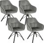 Rootz Living Rootz Dining Draaistoel Zitoplossing Draaibare zitting Gestoffeerde stoel Fluwelen fauteuil Keukenkruk Elegante lounger Donkergrijs 24 0 x 22 4 x 20 9 inch - Thumbnail 2