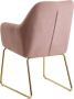 Rootz Living Rootz dining keukenstoel fluweel roze met gouden poten Schelp stoel stof metaal Design gestoffeerde stoel eetkamer Gestoffeerde stoel - Thumbnail 1