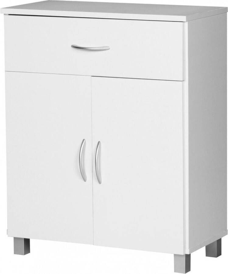 Rootz Living Rootz Dressoir Halkast Lade Openslaande deuren Beuken Bruin Wit Zijkast