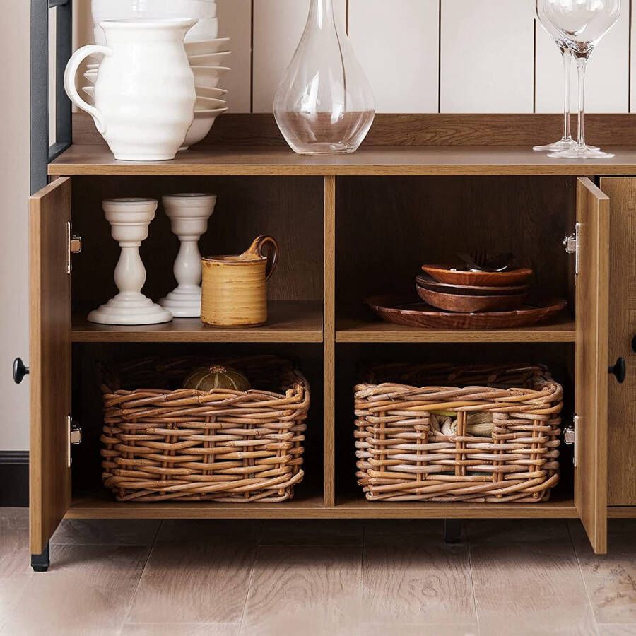 Rootz Living Rootz Dressoir Magnetronkast Keuken Eetkamer Woonkamer Dressoir Opbergkast Kast met 3 deuren