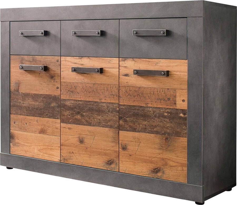 Rootz Living Rootz Dressoir Opbergkast Bruin en Zwart 117 x 86 x 37 cm