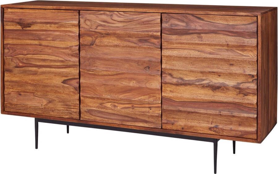 Rootz Living Rootz Dressoir Sheeshamhout Rustieke Ladekast Groot Design met 3 Deurtjes 150x81x41cm