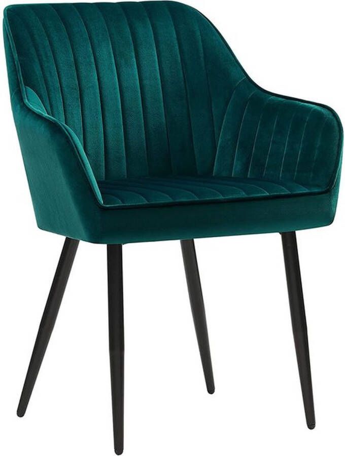 Rootz Living Rootz Eetkamerstoel Gestoffeerde Eetkamerstoel Houten Eetkamerstoel Moderne Eetkamerstoel Industriële Eetkamerstoel Ergonomische Eetkamerstoel Teal + Zwart 62 5 x 60 x 85 cm (L x B x H)