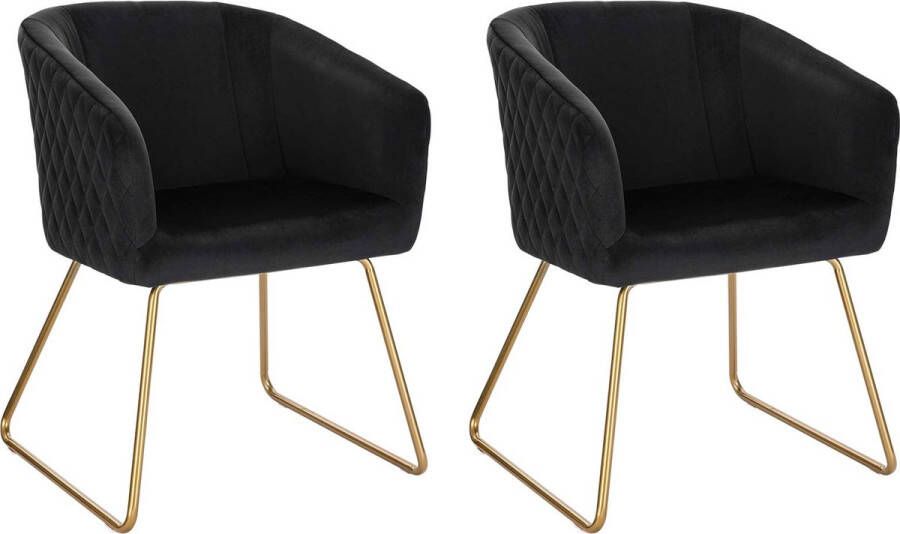 Rootz Living Rootz Eetkamerstoelen Elegante Zitplaatsen Pluche Zittingen Fluwelen Zitters Keukenkrukken Lounge Zitstokken Zwart 22 0x21 7x17 2 inch