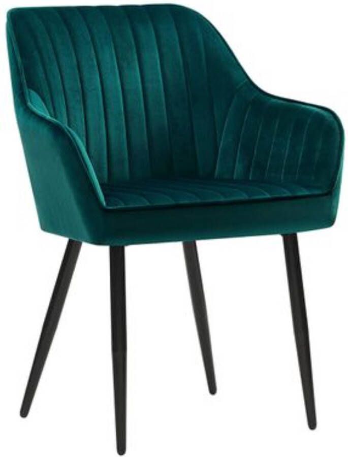 Rootz Living Rootz Eetkamerstoelen Fauteuil Set Van 2 Armleuningen Metaal Velvet Grijs Petrol 62 5 x 60 x 85 cm