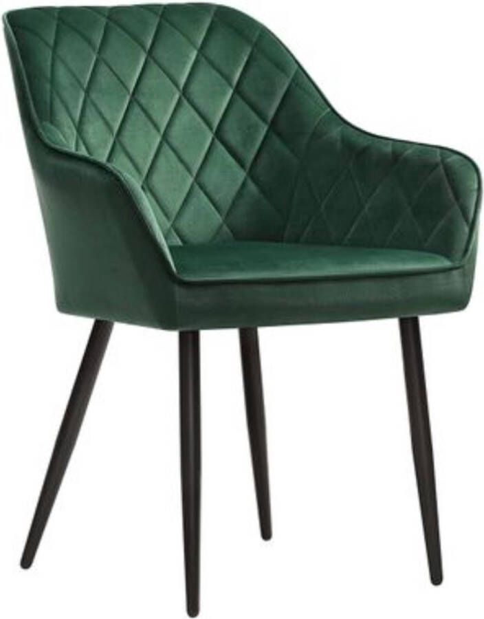 Rootz Living Rootz Eetkamerstoelen Set Van 2 Fauteuils Velvet Metaal Groen Grijs 62.5 x 60 x 85 cm