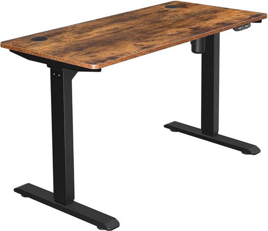 Rootz Living Rootz Electric Desk In hoogte verstelbaar bureau Electric Desk Stand Gaming Desk Gaming Electric Desk Vintage Bruin-Zwart 120 x 60 x (73-114) cm