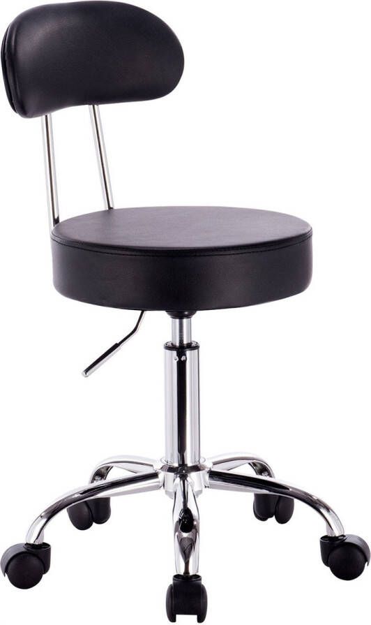 Rootz Living Rootz Ergonomische Draaikruk Comfortabele Bureaustoel Verstelbare Bureaustoel Zwart 47-59 cm Hoogte