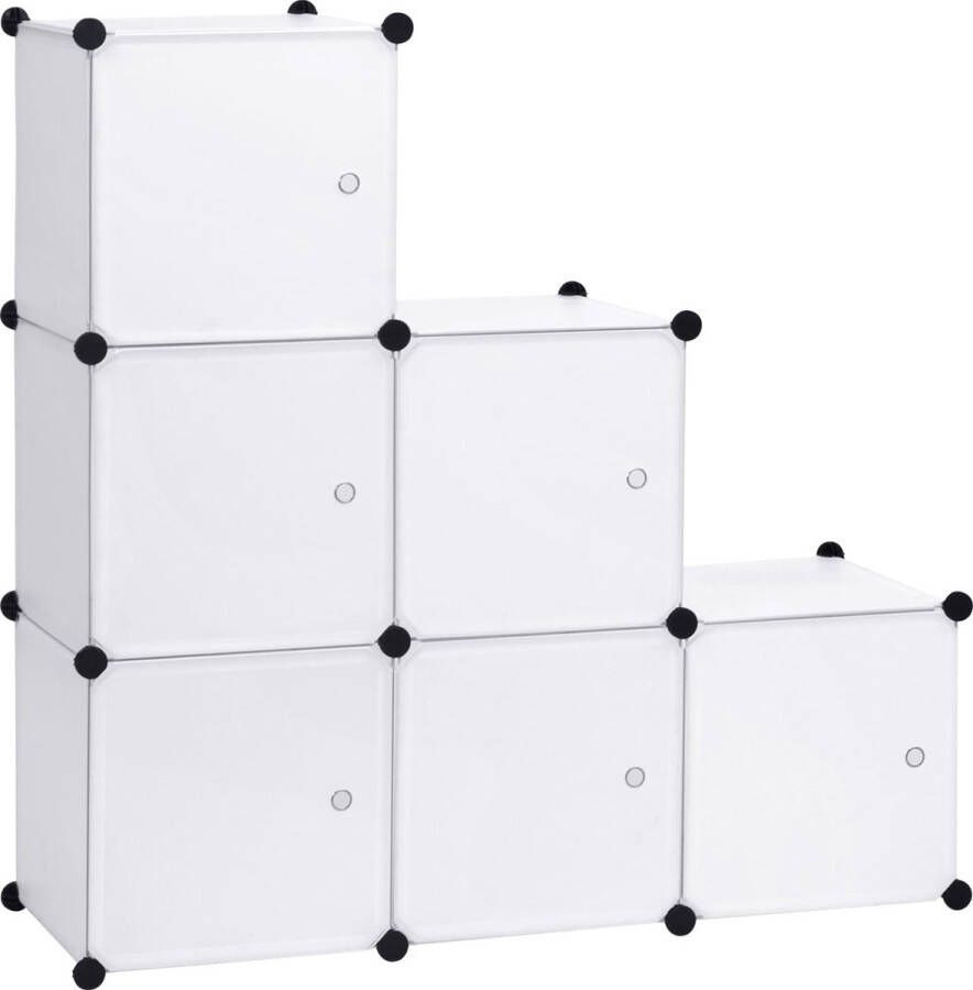 Rootz Living Rootz Garderobe Kast Opbergeenheid Kledingorganisator Rekkensysteem Kast Wit 96x30x96cm