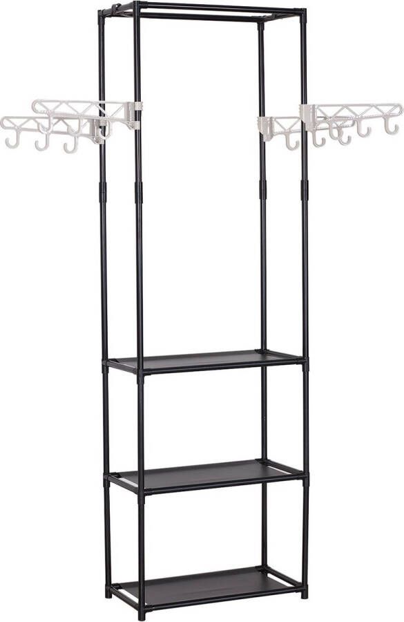 Rootz Living Rootz Garderobe Organizer Stijlvol Kledingrek Ruimtebesparende Kledingstandaard Zwart Compact 55x28 5x175 cm Design