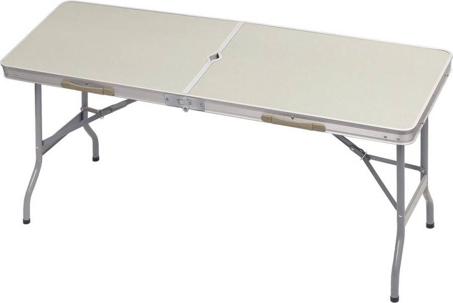 Rootz Living Rootz Gartentisch Klappbar Alu Campingtisch Klaptafel Buitenbuffetstandaard Draagbaar bureau Inklapbare werkbank Opklapbaar oppervlak Compact picknickstation Grijs 150x69 5x60 cm