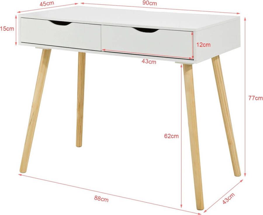 Rootz Living Rootz- Home Office Tafel Bureau Computer Bureau Computer Werkstation 2 Laden - Foto 2