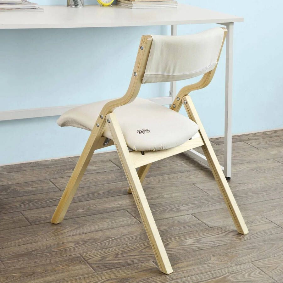 Rootz Living Rootz-houten gewatteerde klapstoel-eetkamerstoel-bureaustoel-bureaustoel