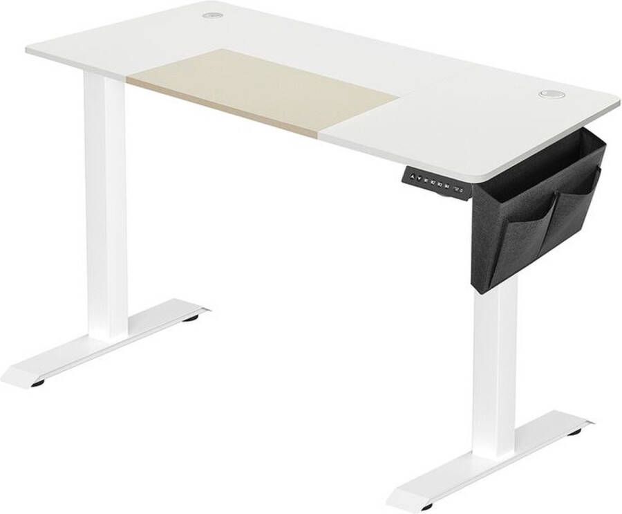 Rootz Living Rootz In Hoogte Verstelbaar Bureau Handmatig In Hoogte Verstelbaar Bureau Elektrisch Bureau Sta Bureau Gaming Bureau Wit 60 x 140 x (72-120) cm (D x B x H)