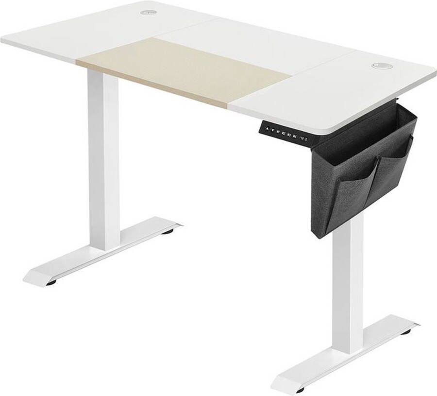 Rootz Living Rootz In Hoogte Verstelbaar Bureau Sta Bureau Gaming Bureau Elektrisch Bureau Handmatig In Hoogte Verstelbaar Bureau Wit 60 x 120 x (72-120) cm (D x B x H)