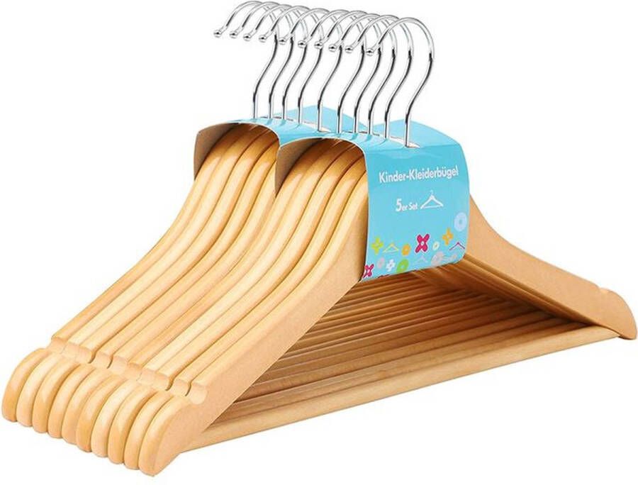 Rootz Living Rootz Kinderhangers Kinderkledinghanger Set van 10 Kinderhangers Slim Hanger Babyhangers Kleine Hangers voor Kinderen Naturel 35 x 1 2 x 20 cm