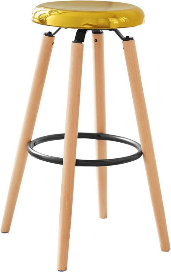 Rootz Living Rootz Kitchen Breakfast Barkruk met metalen zitting en beukenhouten poten