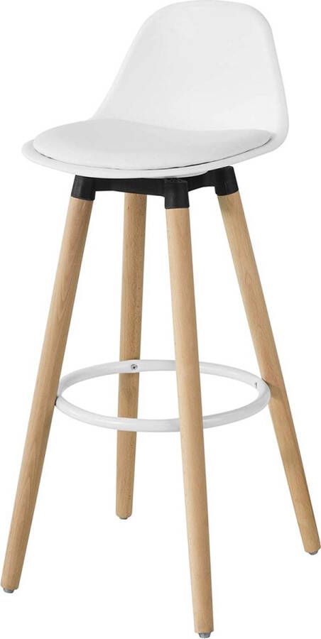 Rootz Living Rootz Kitchen Breakfast Barkruk met PU-lederen gevoerde zitting en beukenhouten poten