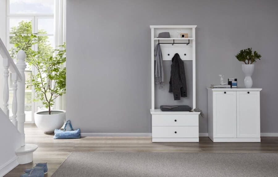 Rootz Living Rootz Kledingkast met Commode Kasten Wit 177 x 196 x 41 cm