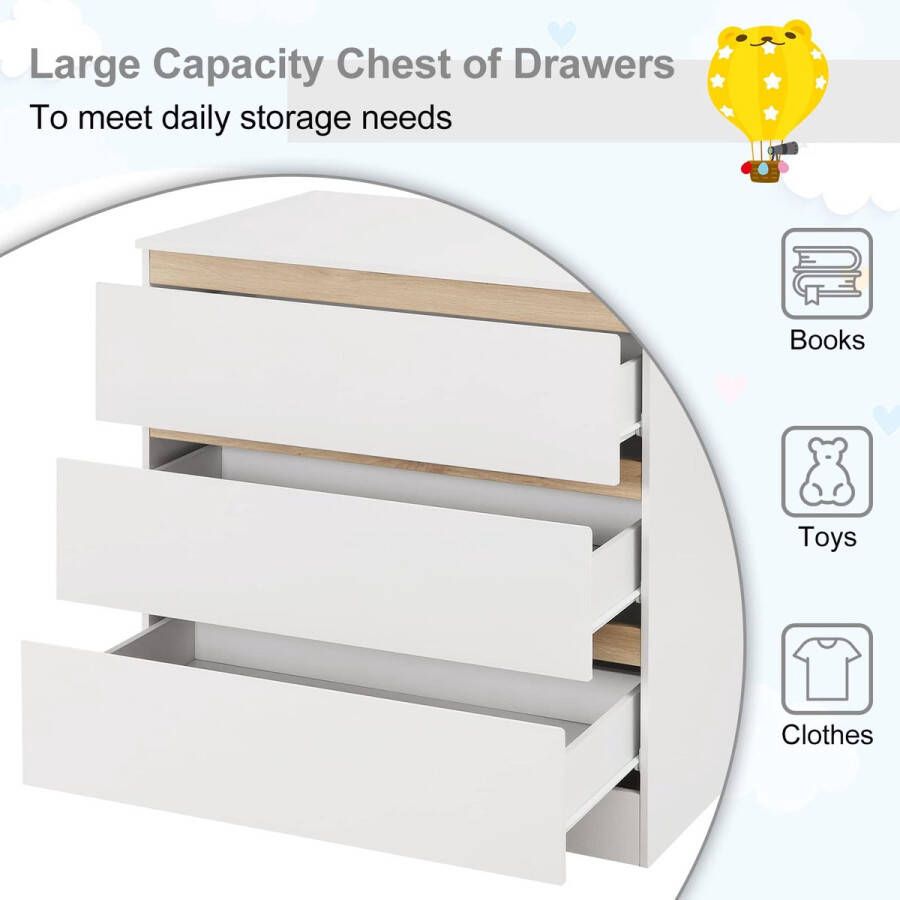 Rootz Living Rootz ladekast dressoir kast opbergeenheid slaapkamerorganisator wit 38 4 x 21 1 x 5 inch
