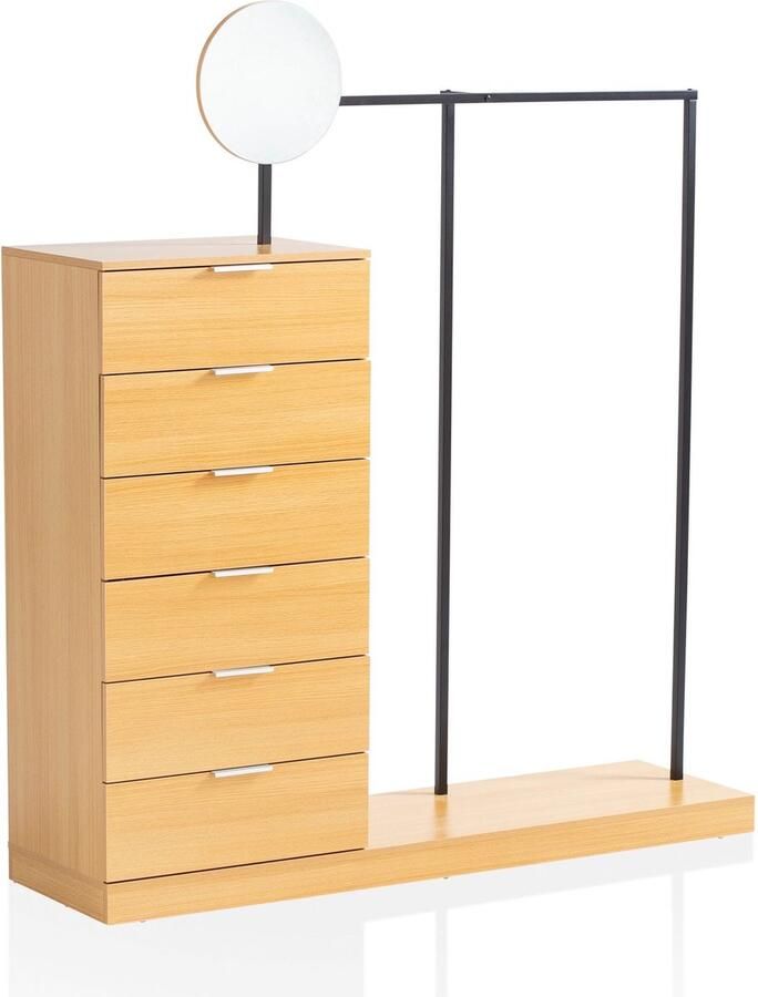 Rootz Living Rootz 3-delige kledingkastset kledingorganizer dressoir eiken decor voldoende opbergruimte krasbestendig oppervlak 145 cm x 165 cm x 40 cm