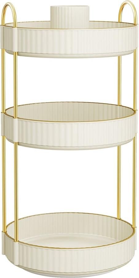 Rootz Living Rootz 3-laags lade-organizer opbergrek metalen plank lichtgewicht ruimtebesparend wolkwit 23 cm x 23 cm x 46 cm