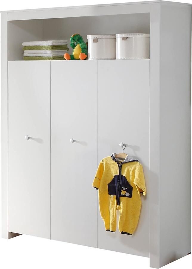 Rootz Living Rootz Baby Garderobe Kinderkamer Kast Ruime Opbergruimte Modern Design Klassiek Wit 130x186x54cm