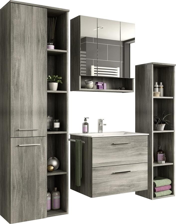 Rootz Living Rootz Badkamermeubelset Materiaal hout Rookzilver Tijdloos design 170cm x 170cm
