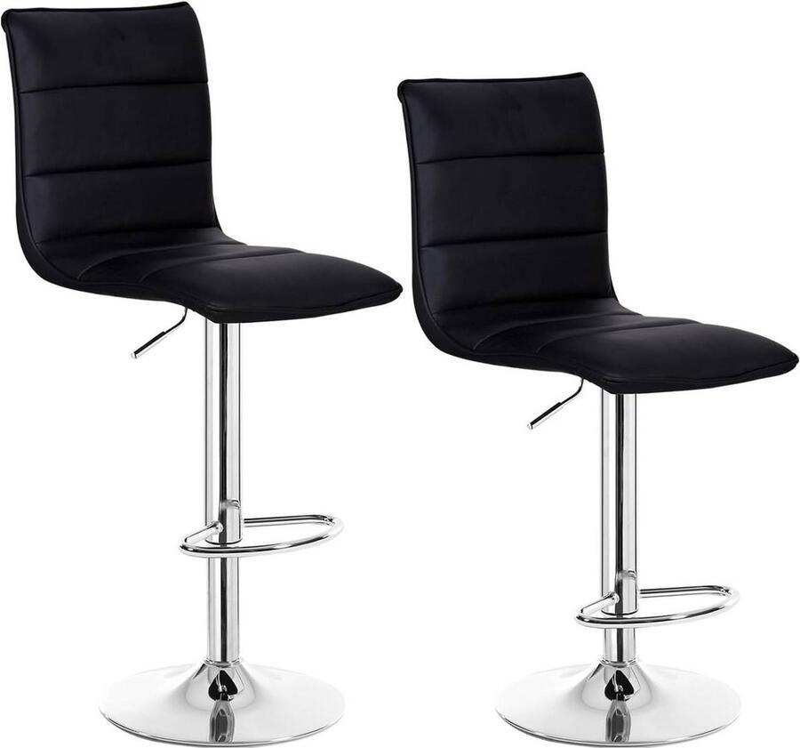 Rootz Living Rootz Barkruk Verstelbare tegenstoel Draaibare barkruk Comfortabel duurzaam vloerveilig Kunstleer + verchroomd metaal 94-116 cm x 42 cm x 37 cm