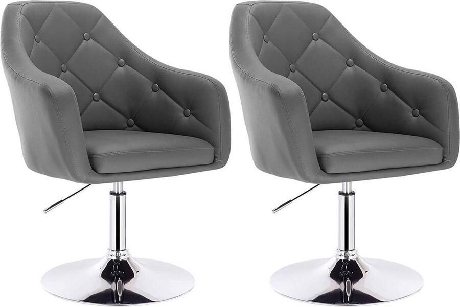 Rootz Living Rootz barstoelenset verstelbare krukken draaistoelen ergonomisch ontwerp duurzame constructie vloerbescherming kunstleer metaal 47 cm x 41 cm hoogte 82 cm 98 cm