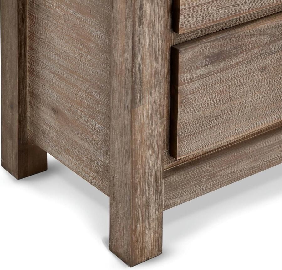 Rootz Living Rootz Boekenkast Opbergplank Vitrinekast Massief acaciahout en MDF Elegant ontwerp Voldoende opbergruimte Duurzame constructie 80 cm x 40 cm x 200 cm