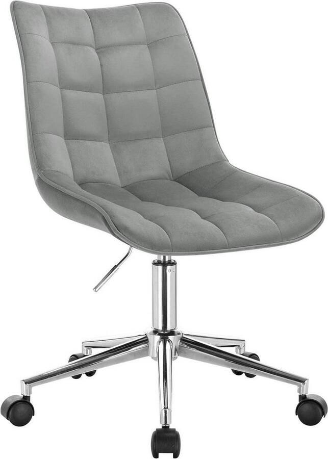 Rootz Living Rootz Bureaustoel Ergonomische bureaustoel Stijlvolle werkstoel Fluwelen afwerking Verstelbare hoogte 360 graden draaibaar Duurzame constructie 80 5 cm 90 cm x 43 cm 52 5 cm