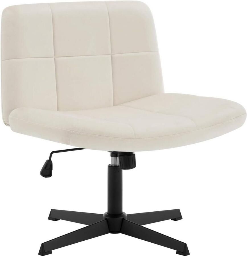 Rootz Living Rootz Bureaustoel met brede zitting Ergonomische bureaustoel Fluwelen bureaustoel Verstelbaar en comfortabel Schuim met hoge dichtheid 64 cm x 49 5 cm x 41-53 cm