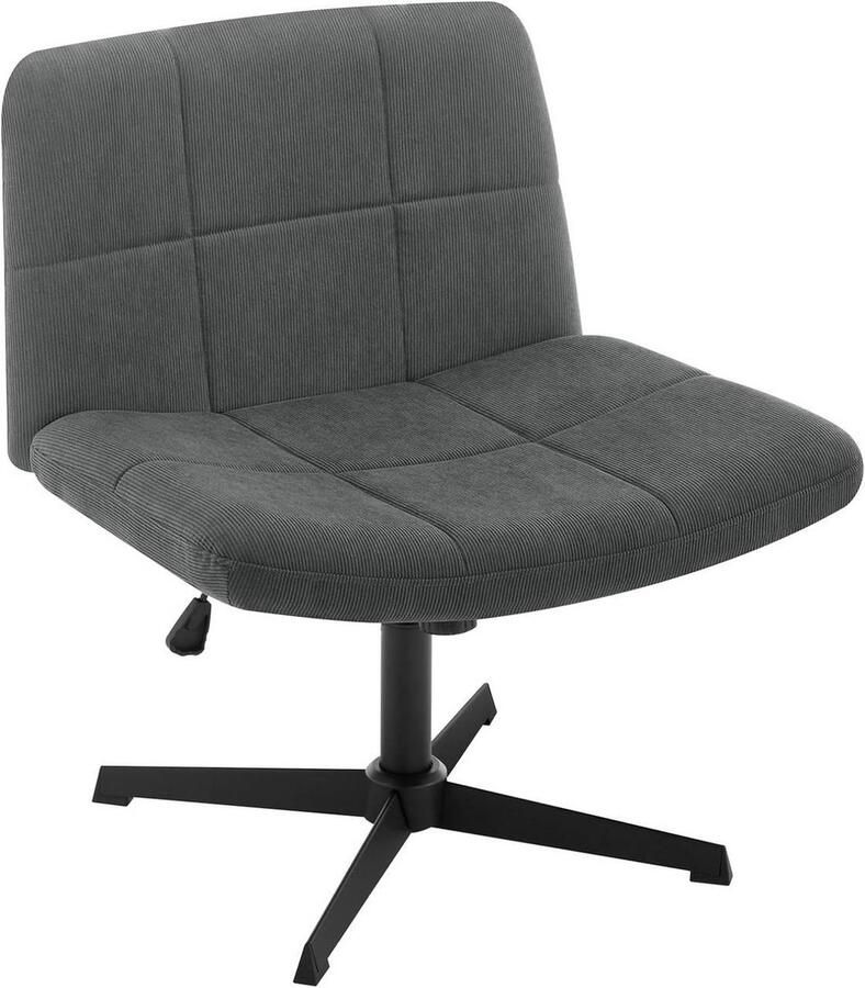 Rootz Living Rootz Bureaustoel met brede zitting Ergonomische stoel Verstelbare stoel Comfortabel stevig eenvoudige montage Corduroy en metaal 64 cm x 49 5 cm x 41-53 cm