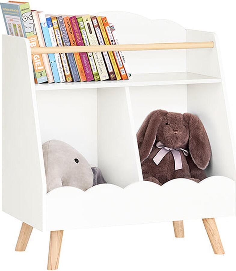 Rootz Living Rootz Children's Bookcase Kids Bookshelf Toy Organizer MDF(E1) Wood 61cm x 71cm x 35cm 10.3kg 2 Sizes Easy Assembly