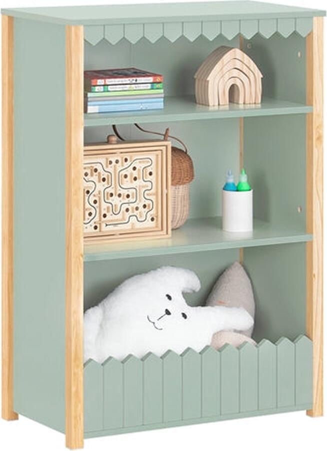Rootz Living Rootz Children's Bookcase Kids' Shelf Wooden Organizer Sturdy Design 70x100x35cm