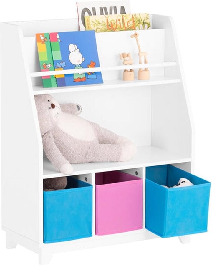 Rootz Living Rootz Children's Bookshelf Toy Organizer Kids Storage Unit MDF Material 63cm x 80cm x 28cm