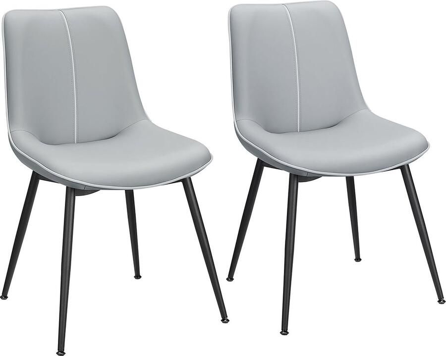 Rootz Living Rootz Dove Grey Eetkamerstoelen Keukenstoelen Gestoffeerde stoelen Ergonomisch ontwerp Multiplex en stalen constructie 56 cm x 50 cm x 81 cm