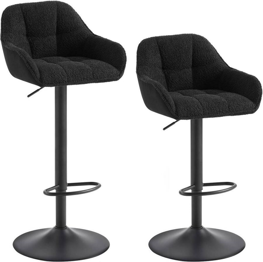 Rootz Living Rootz Draaibare Barkruk Tegenstoel Verstelbare Hoogte Chenille Corduroy Schuim met hoge dichtheid 52 cm x 87-109 cm x 50 cm