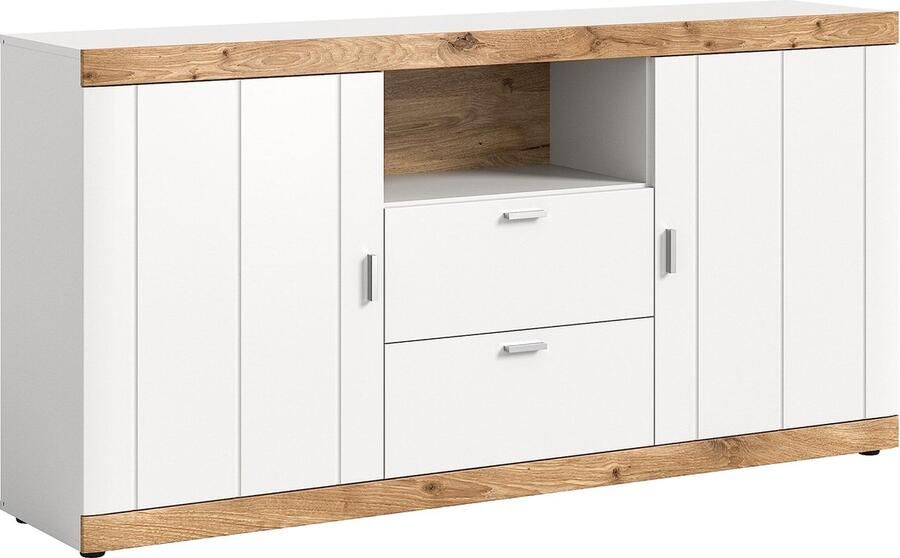 Rootz Living Rootz Dressoir Laredo Massief Hout Wit Mat Ruim 100cm x 40cm x 80cm