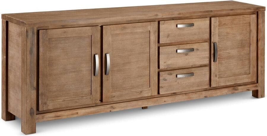 Rootz Living Rootz Dressoir Opbergkast Buffettafel Massief acaciahout en MDF Uitgebreide opbergruimte duurzaam elegant ontwerp 230 cm x 45 cm x 85 cm