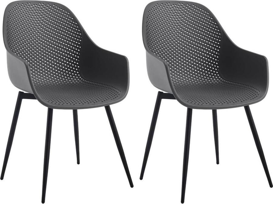 Rootz Living Rootz eetkamerstoelen met holle rug Scandinavische stijl Ergonomische zitting Stevig en stabiel comfortabel ontwerp eenvoudig onderhoud PP en metaal 56 cm x 87 5 cm x 58 cm