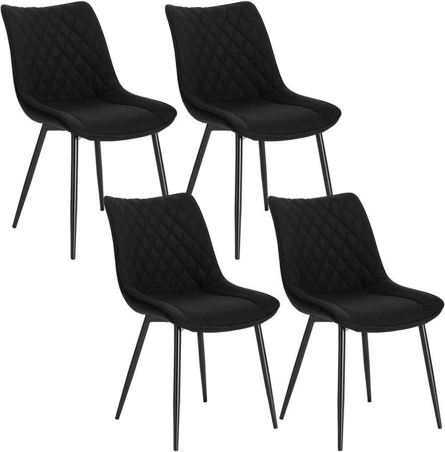Rootz Living Rootz Elegante Eetkamerstoelenset Moderne stoelen Stijlvolle zitting Schuim met hoge dichtheid voor comfort Duurzaam metalen frame Gemakkelijk schoon te maken kunstleer 46 cm x 40 5 cm x 85 5 cm