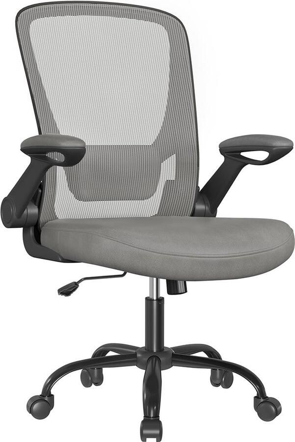 Rootz Living Rootz Ergonomische Duifgrijze Bureaustoel Draaistoel Verstelbare bureaustoel Kunststof Schuim Nylon Staal Lendensteun Ademend materiaal 64cm x 64cm x (99-107)cm - Foto 2