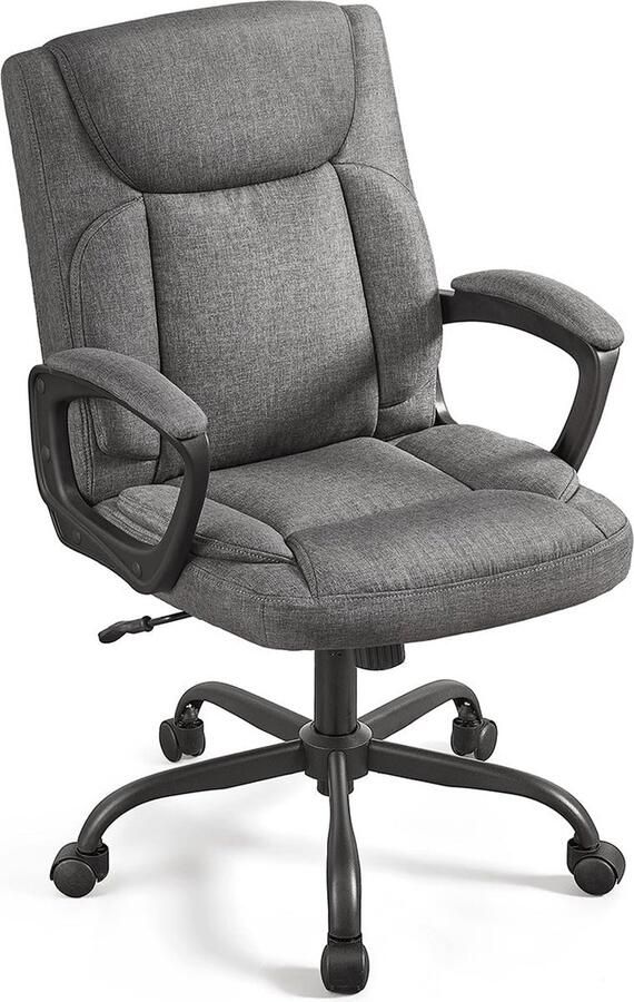 Rootz Living Rootz Ergonomic Black Office Chair Desk Chair Swivel Chair Foam Padding Adjustable Height 70cm x 66cm x (92-102)cm
