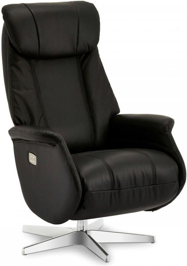 Rootz Living Rootz Fauteuil Draaibare fauteuil Verstelbare stoel Elektrisch verstelbaar 360° draaibaar verstelbare hoofdsteun Leer en PVC 76 cm x 83 cm x 115 cm